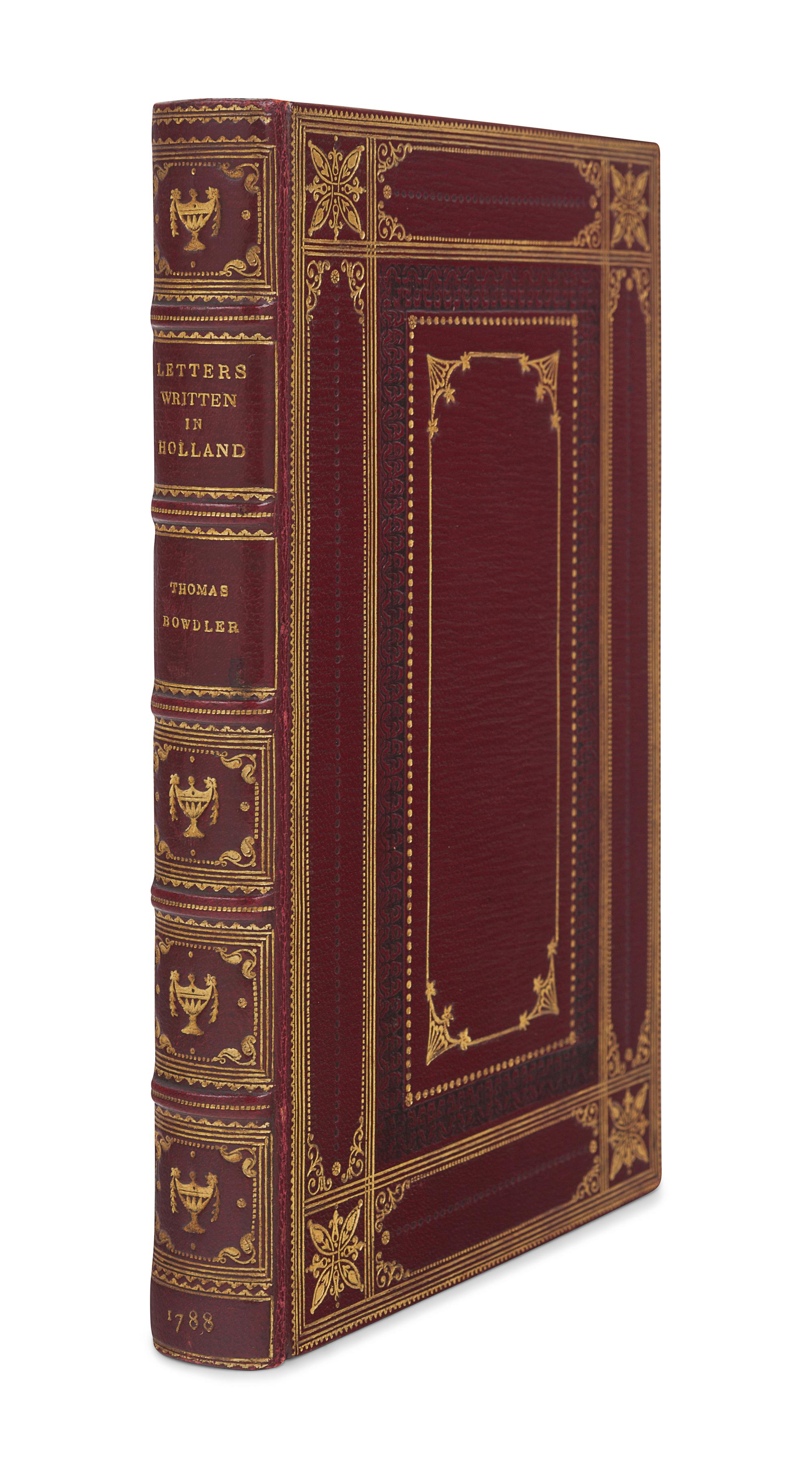 [FORE-EDGE PAINTING]. - [CURRIE, Miss C. B. (1849-1940)]. BOWDLER, Thomas. Letters Written in Holland. London: J. Robson and W. Clark, J. Debrett, and C. Dilly, 1788.