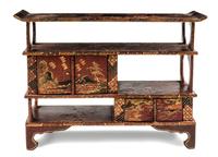 A Japanese Style Display Cabinet Height 4 1/8 x width 5 7/8 x depth 2 1/8 inches. — Natasha Beshenkovsky, 1982
