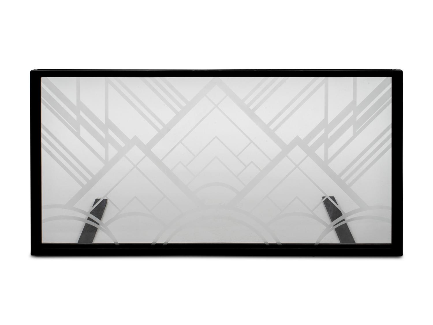 A Modern Frosted and Clear Glass Firescreen — 20TH CENTURY