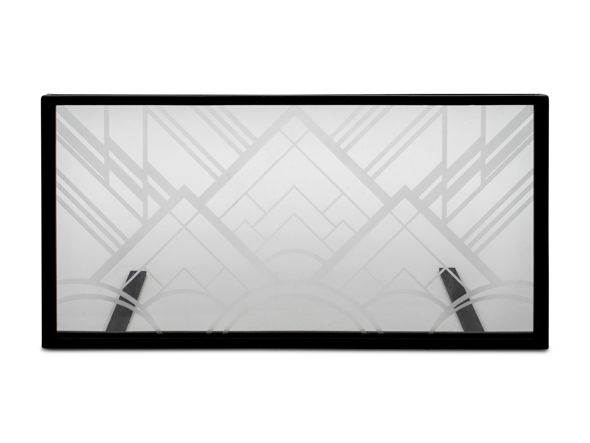 A Modern Frosted and Clear Glass Firescreen — 20TH CENTURY