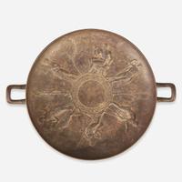 A Victorian Greek Revival cast iron kylix After the original by Edward William Wyon (English, 1811-1885), produced by Art Union of London, dated "1851"