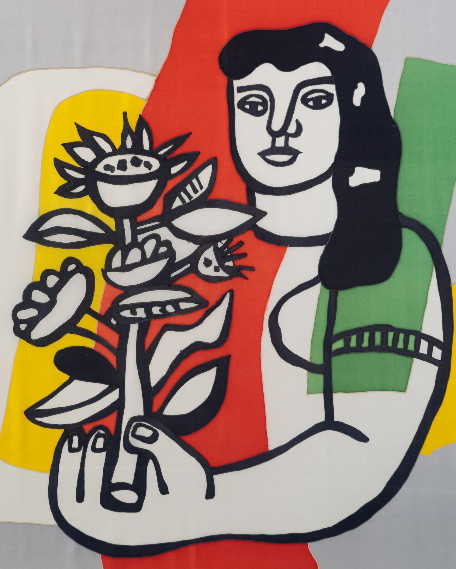 A Silk Scarf: Woman with Flower