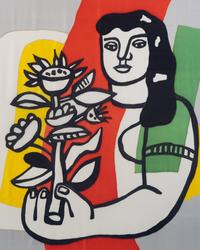A Silk Scarf: Woman with Flower