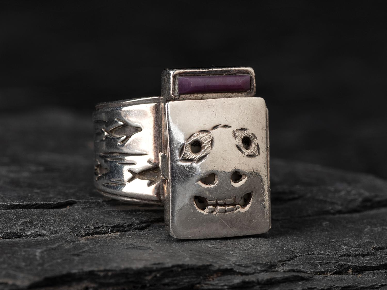 Sterling Silver Maskette Ring, 1990