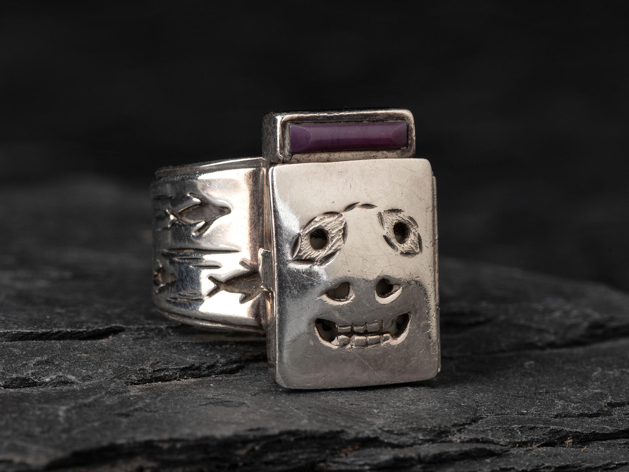 Sterling Silver Maskette Ring, 1990