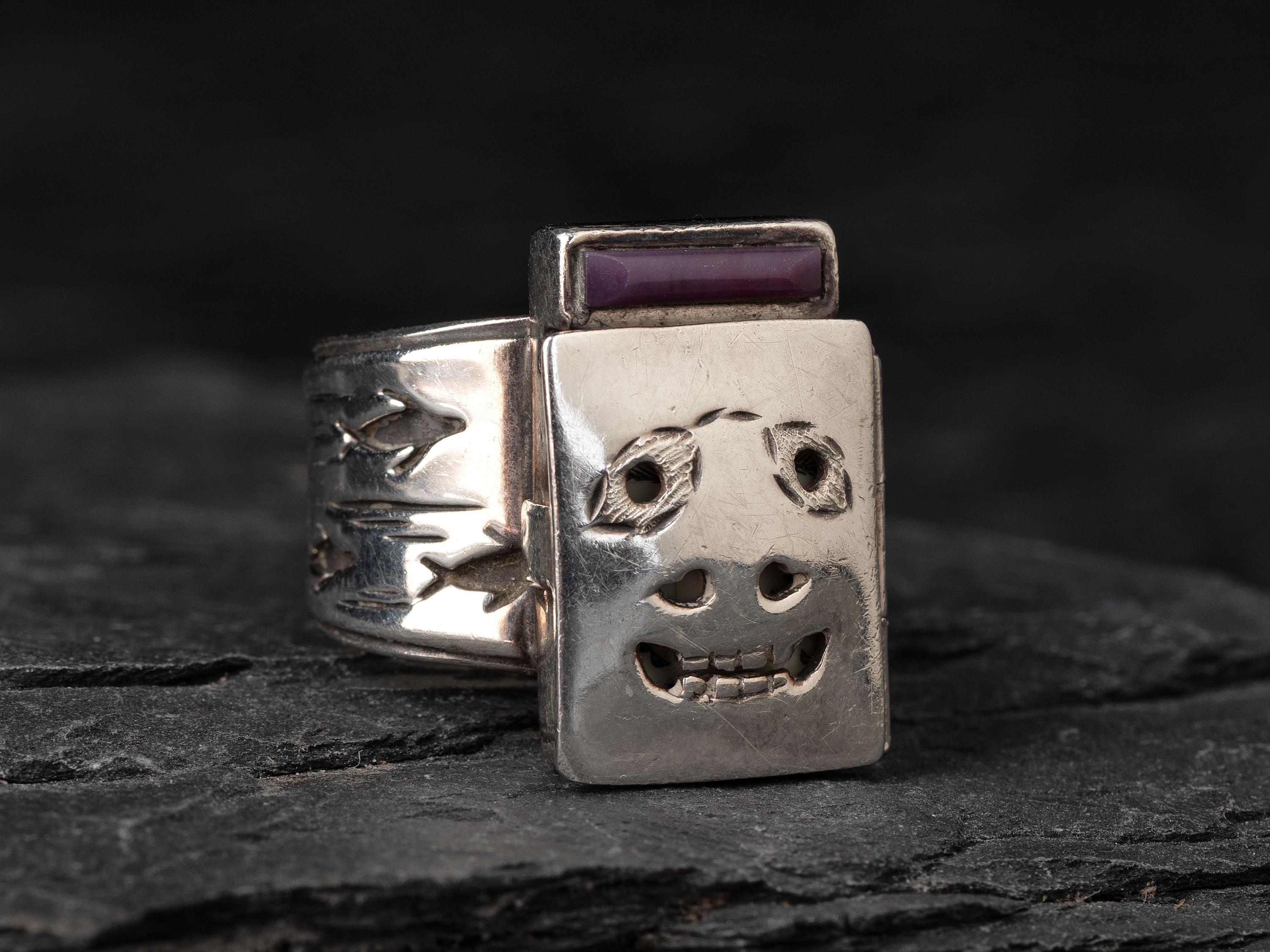 Sterling Silver Maskette Ring, 1990