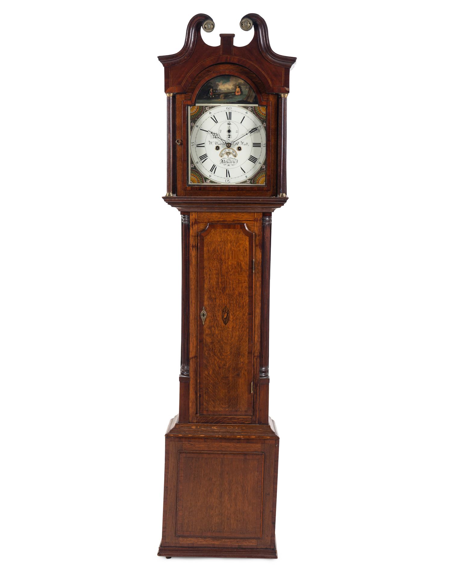 A George III Oak and Walnut Longcase Clock