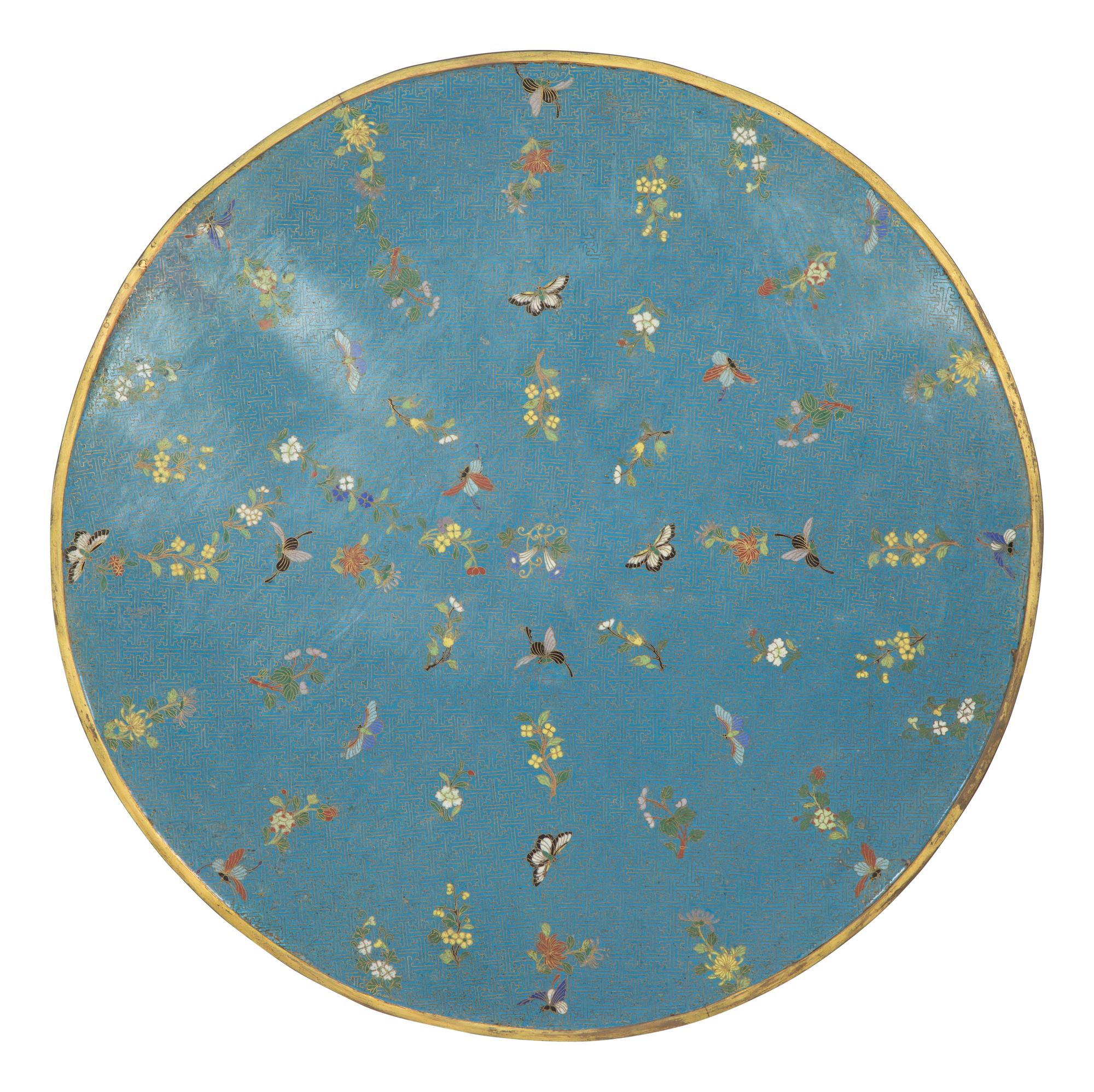 A Large Chinese Cloisonné Enamel Circular Plaque