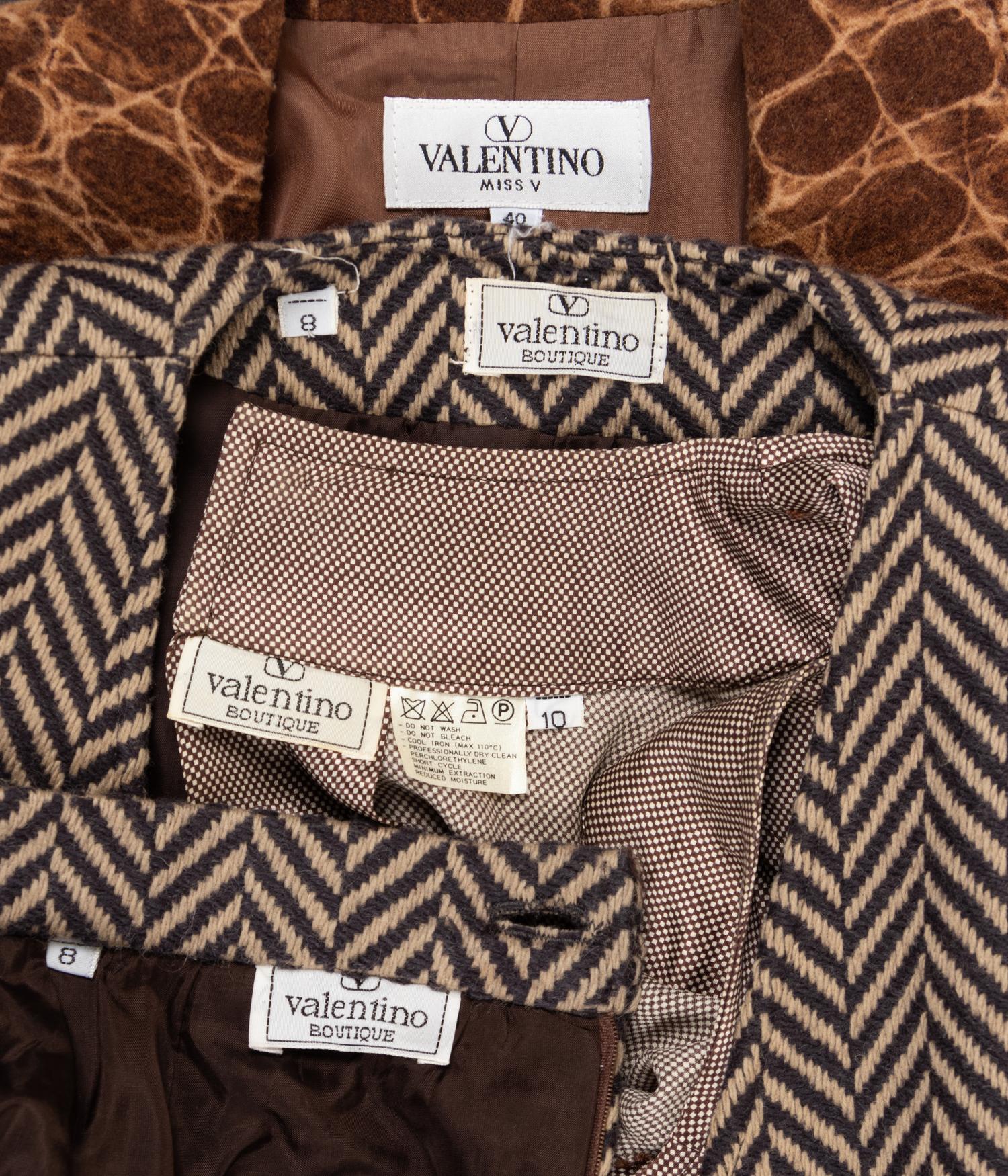Two Three-Piece Valentino Ensembles, 1980s-1990s