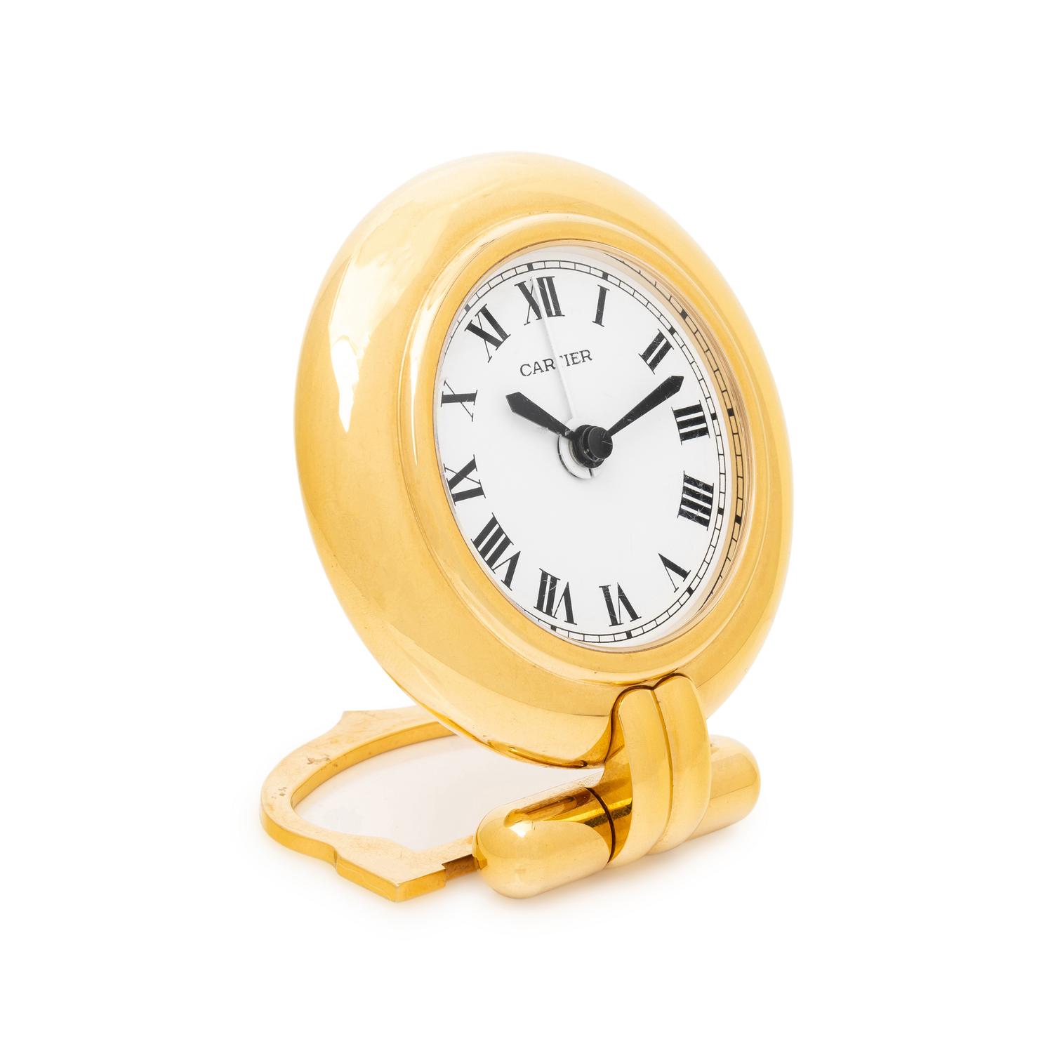 CARTIER, 'COLISEE' DESK ALARM CLOCK