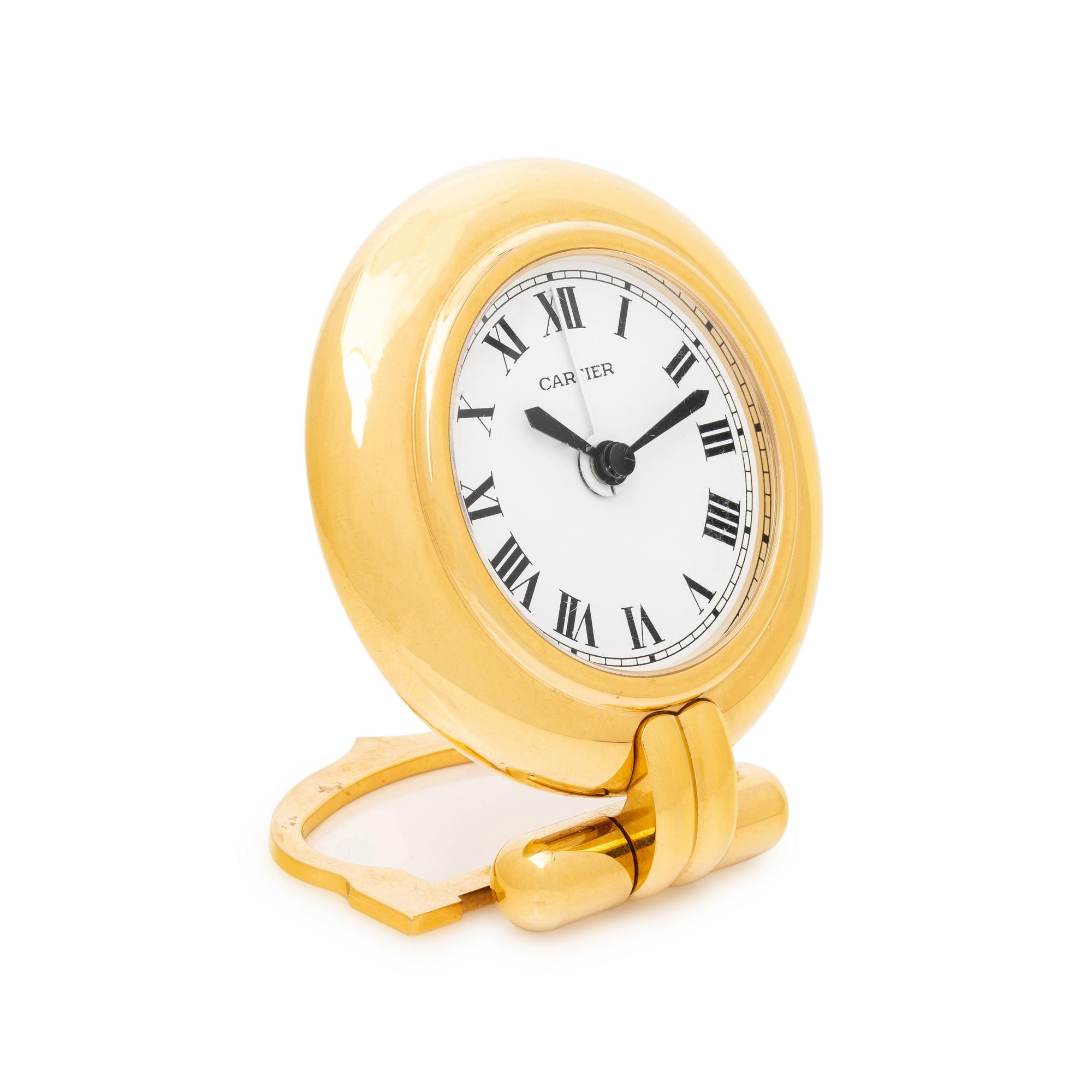 CARTIER, 'COLISEE' DESK ALARM CLOCK