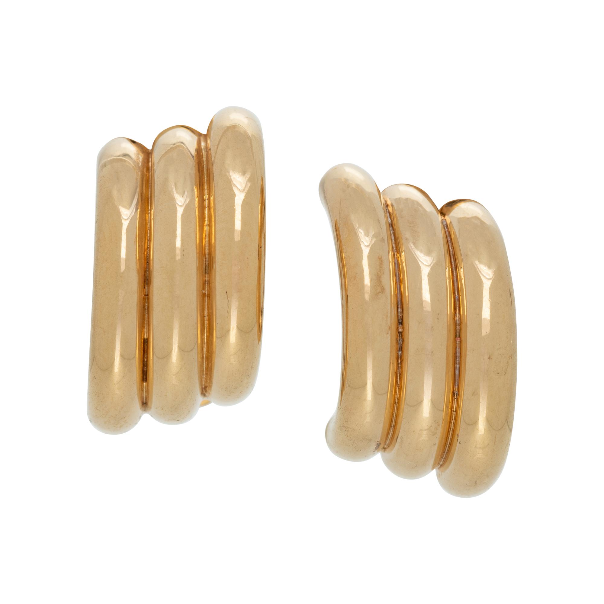 COLLECTION OF YELLOW GOLD EARCLIPS