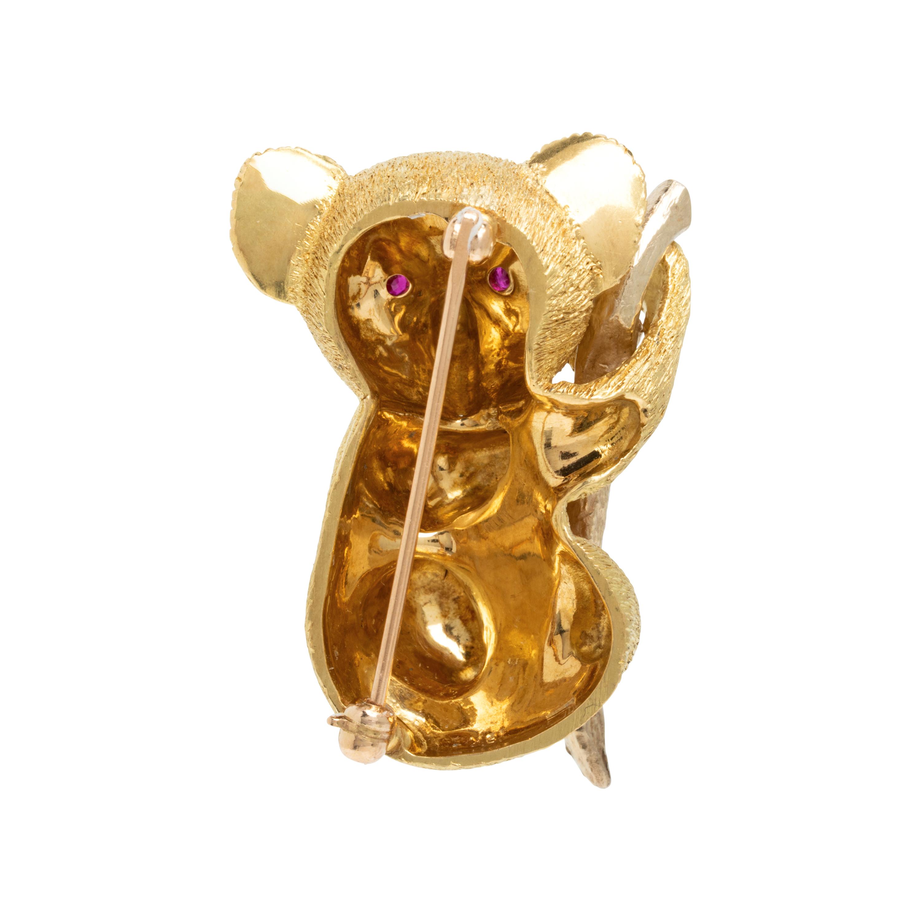 Yellow Gold Koala Brooch