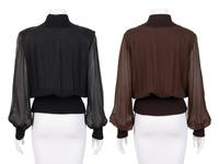 Two Yves Saint Laurent Haute Couture Knit Tops with Sheer Sleeves, 1980-90s
