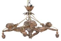 A Continental Figural Four-Light Chandelier Diameter 17 1/4 inches. — 19TH/20TH CENTURY