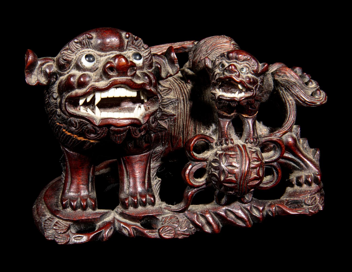 Two Chinese Carved Hardwood Figures