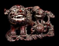 Two Chinese Carved Hardwood Figures