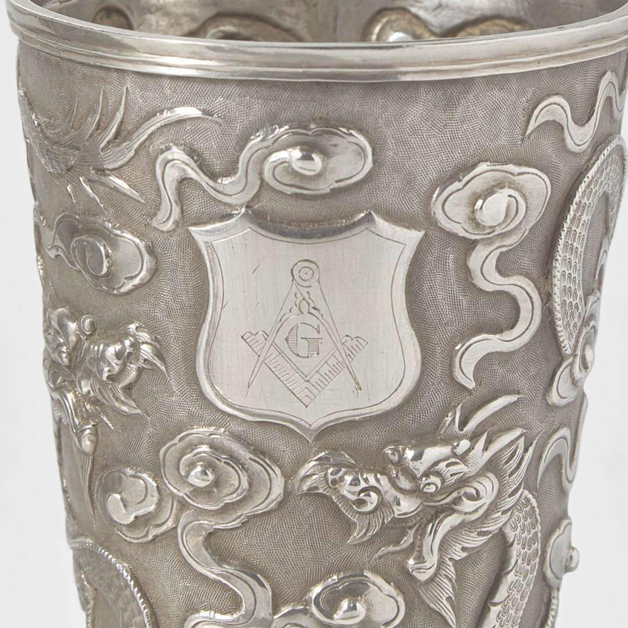 A group of three Chinese Export silver items late 19th / early 20th century