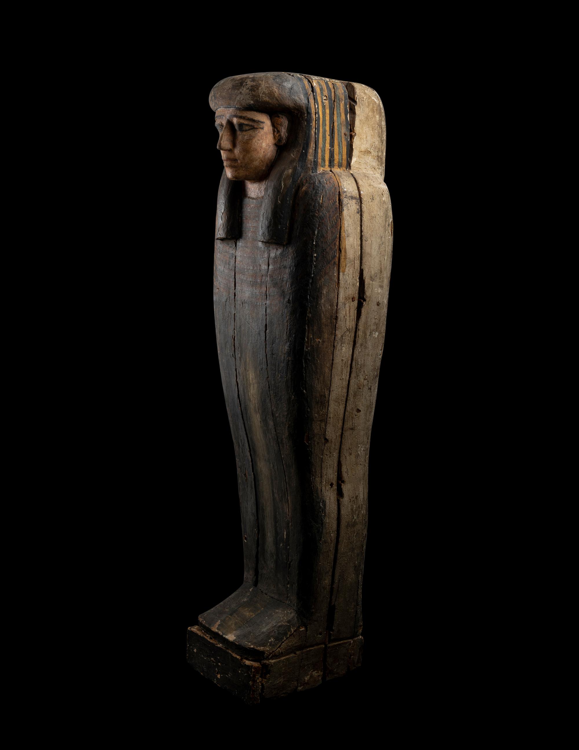 An Egyptian Painted Wood Anthropoid Coffin