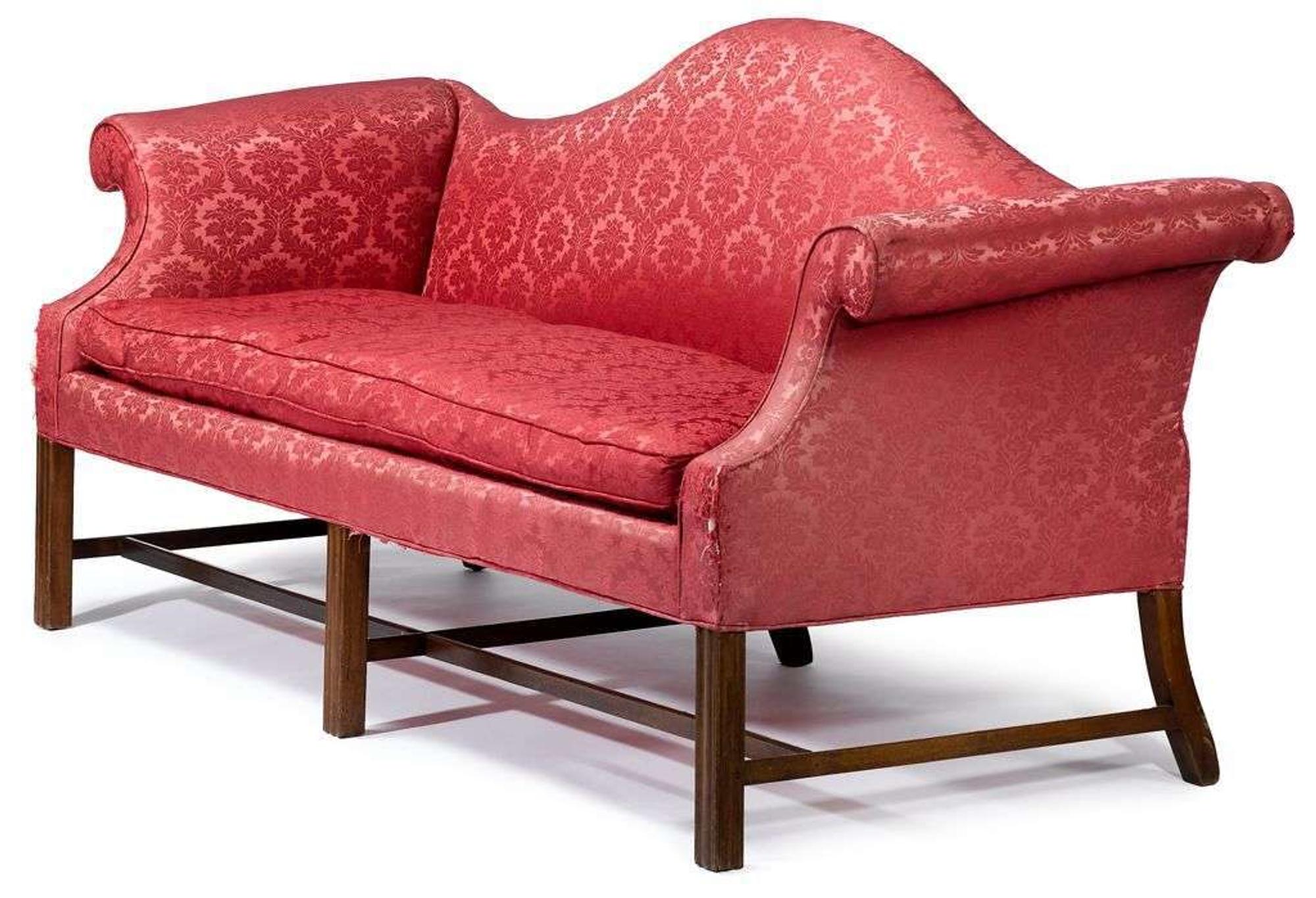 Chippendale mahogany camel-back sofa america or england, circa 1785