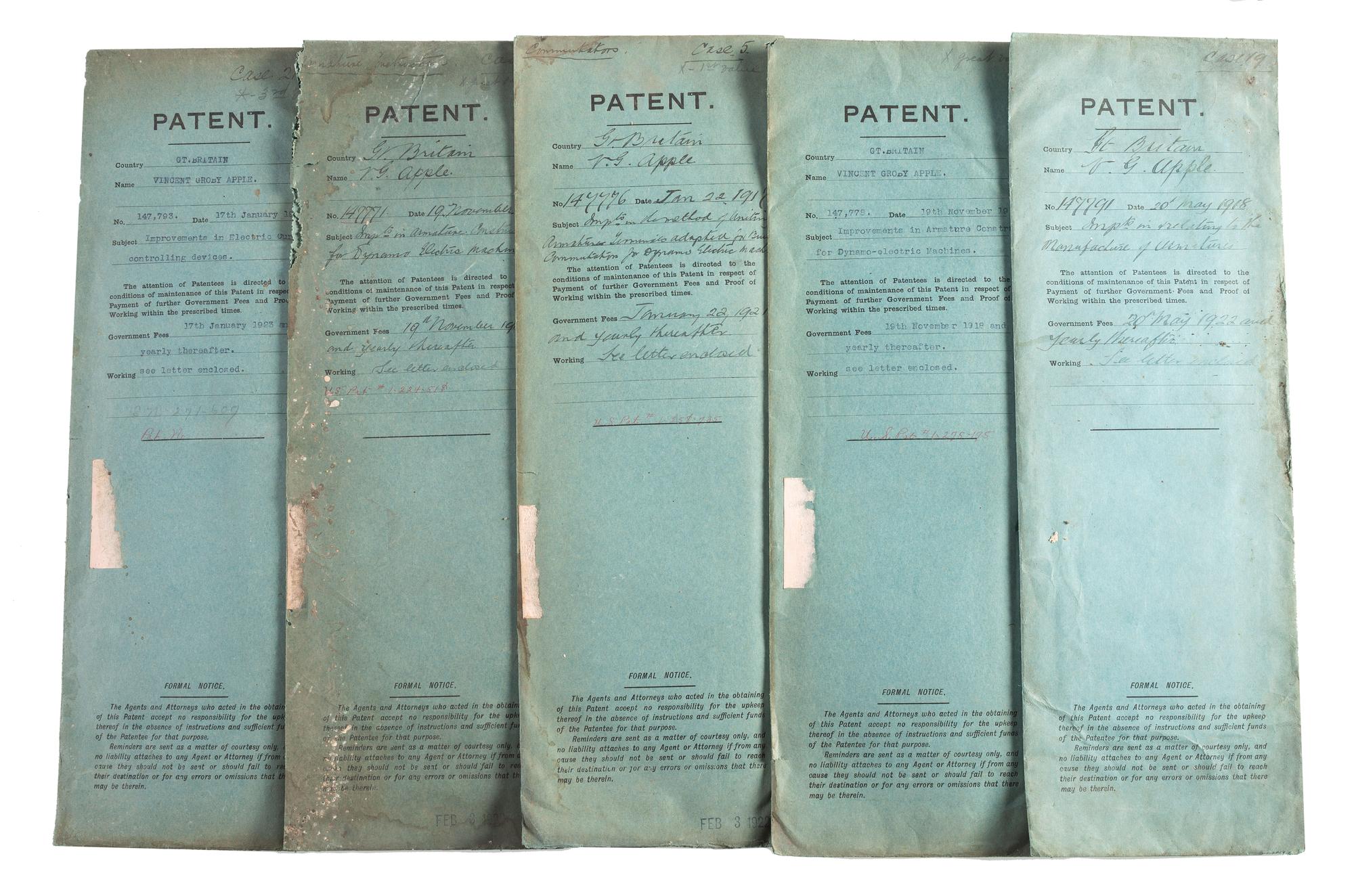 [OHIO] -- [SCIENCE & INDUSTRY]. APPLE, Vincent G. (1874-1932). Collection related to prolific Dayton-area inventor and automotive pioneer Vincent Groby Apple.