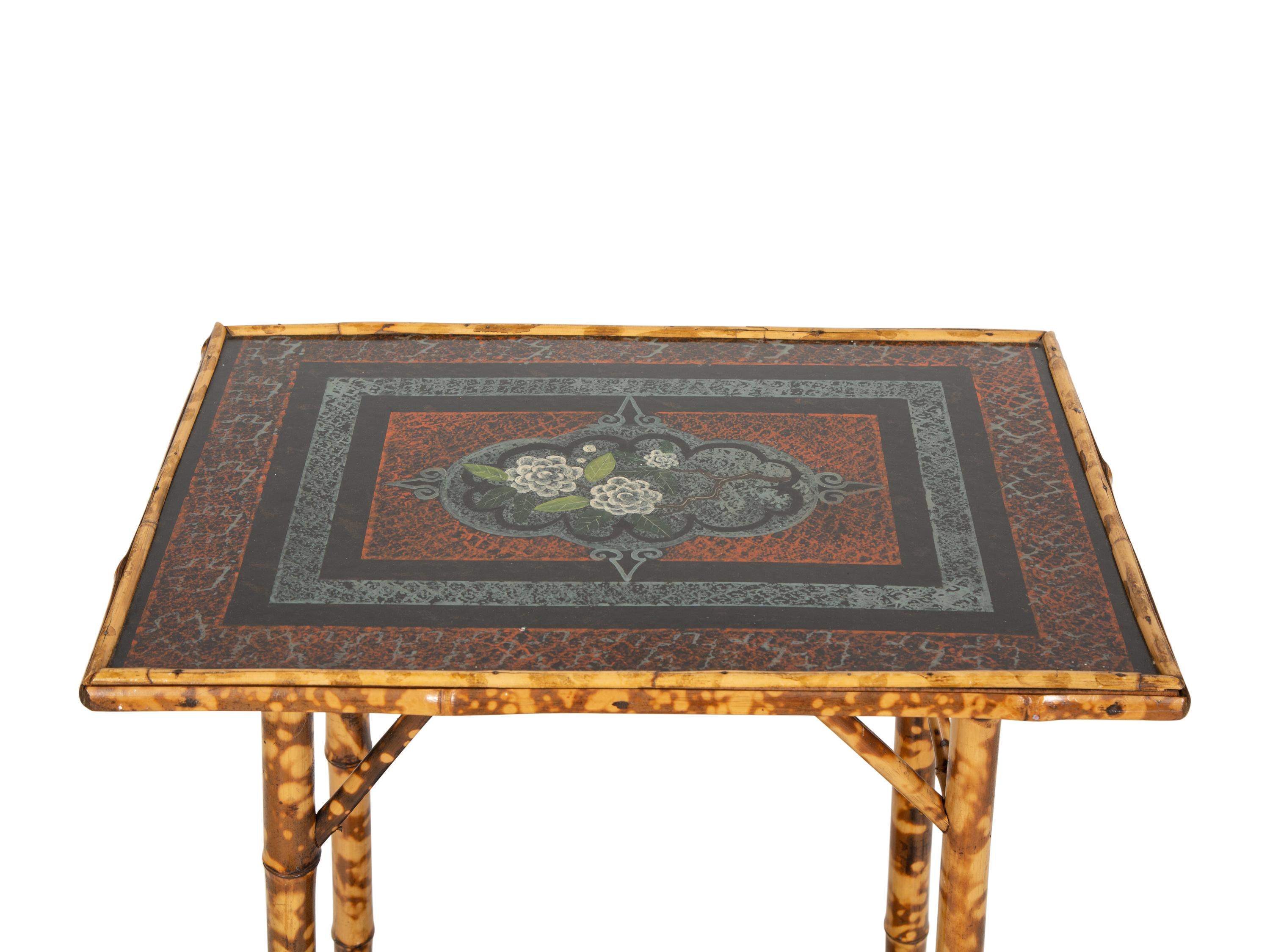 An English Lacquer and Bamboo Side Table