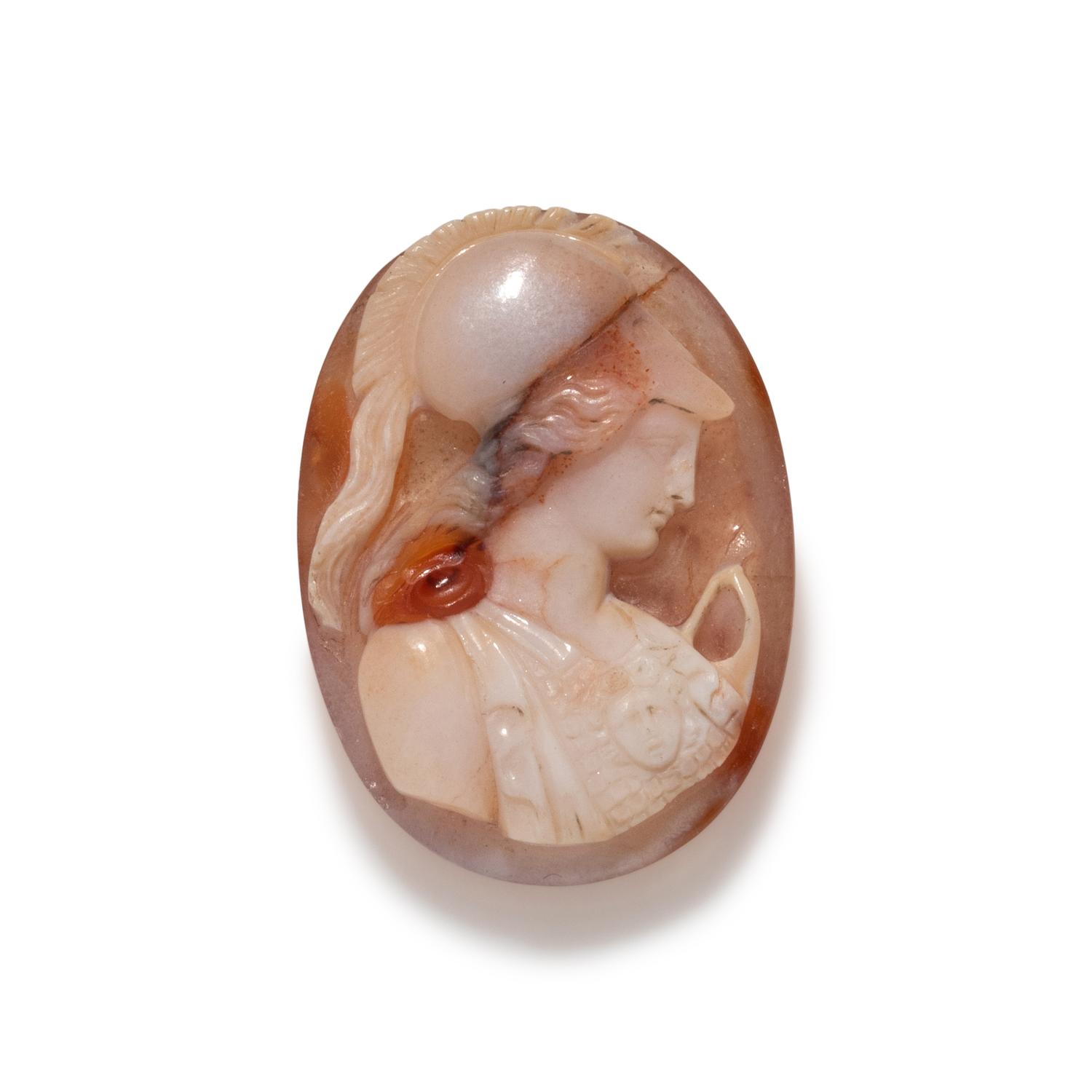 A Neoclassical Sardonyx Cameo with the Goddess Athena