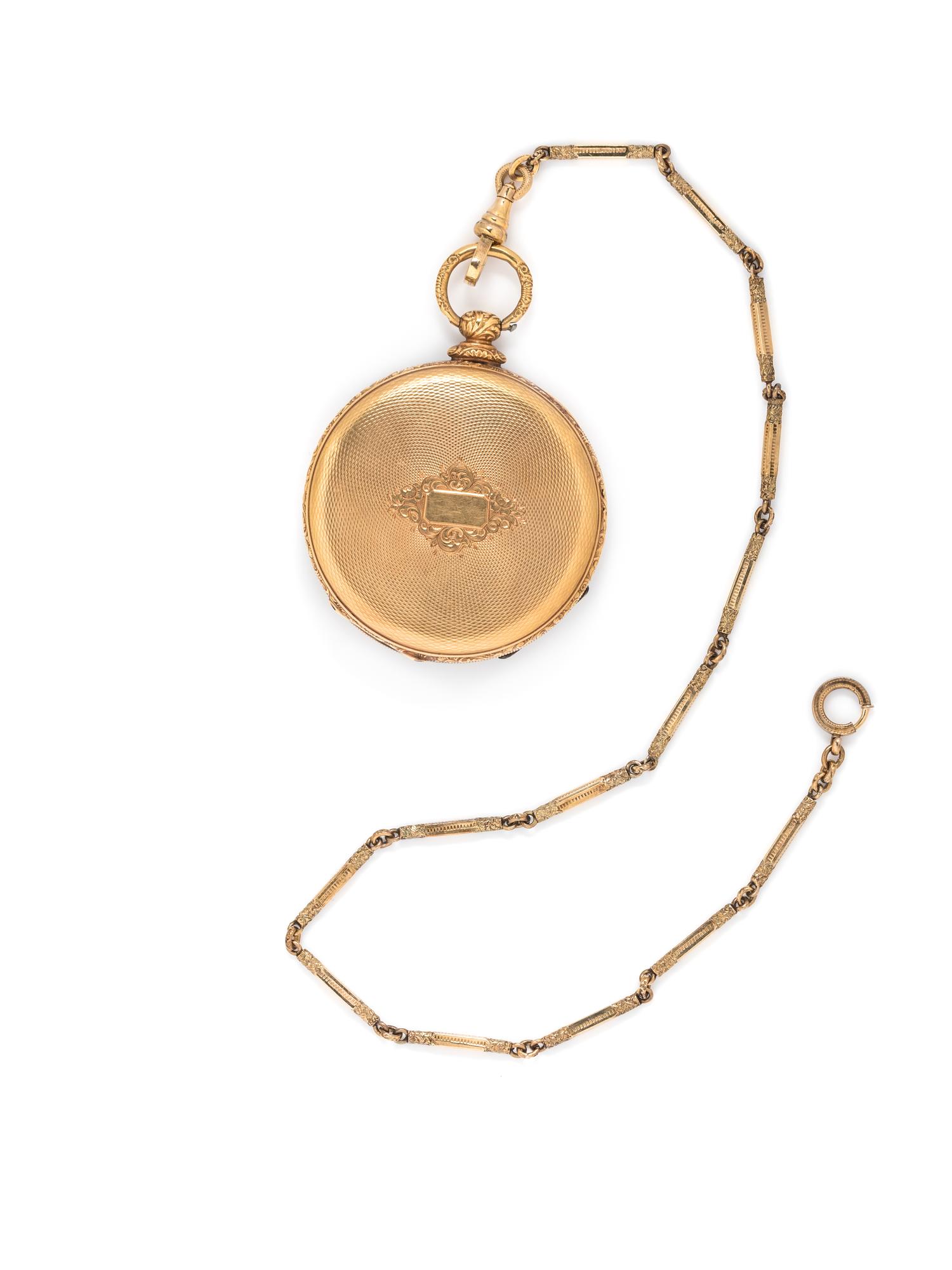 18K YELLOW GOLD OPEN FACE POCKET WATCH