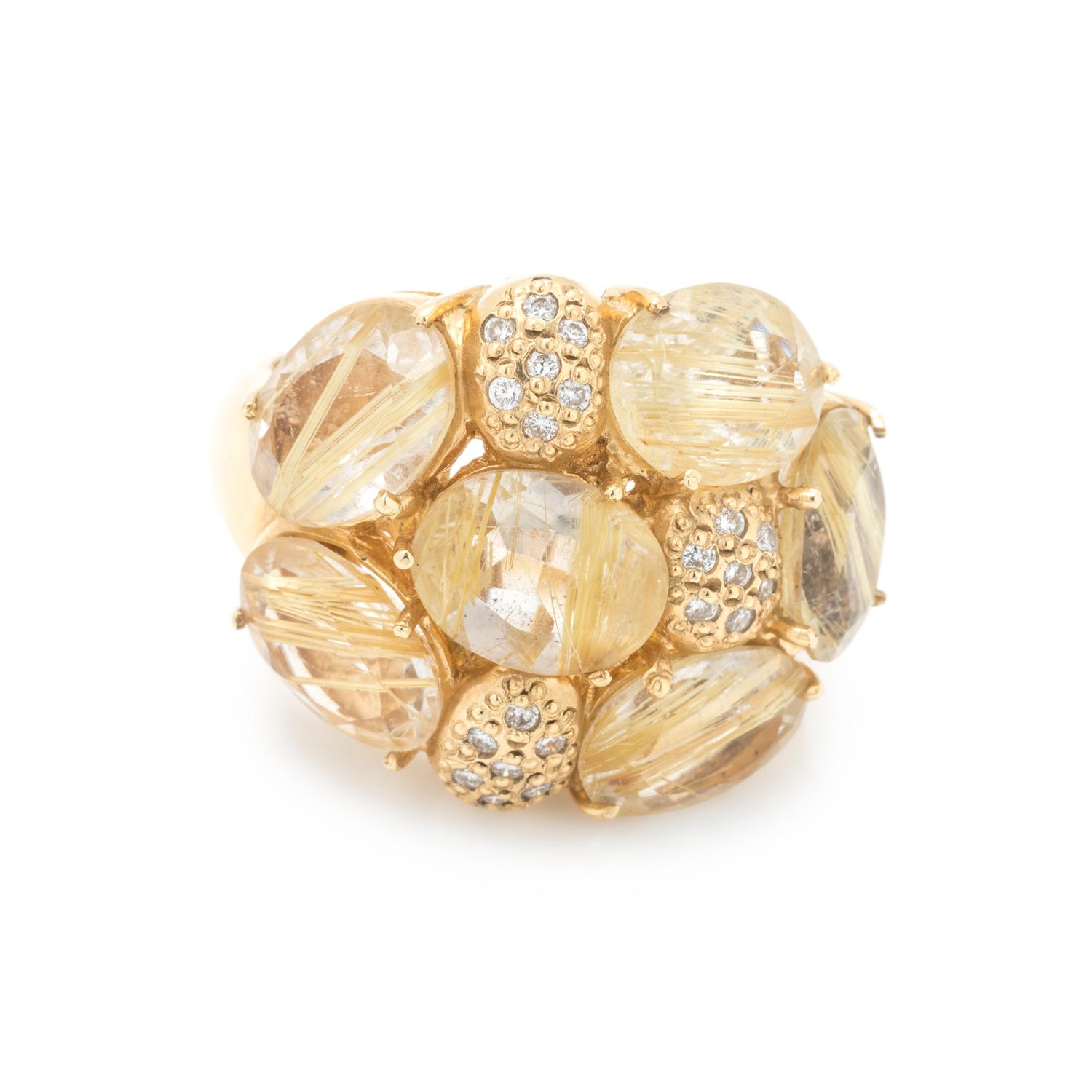 RUTILATED QUARTZ AND DIAMOND RING