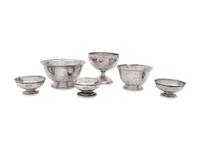 A Collection of Six Small American Silver Bowls