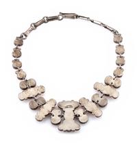 Sterling Silver and Spiny Oyster Cluster Choker