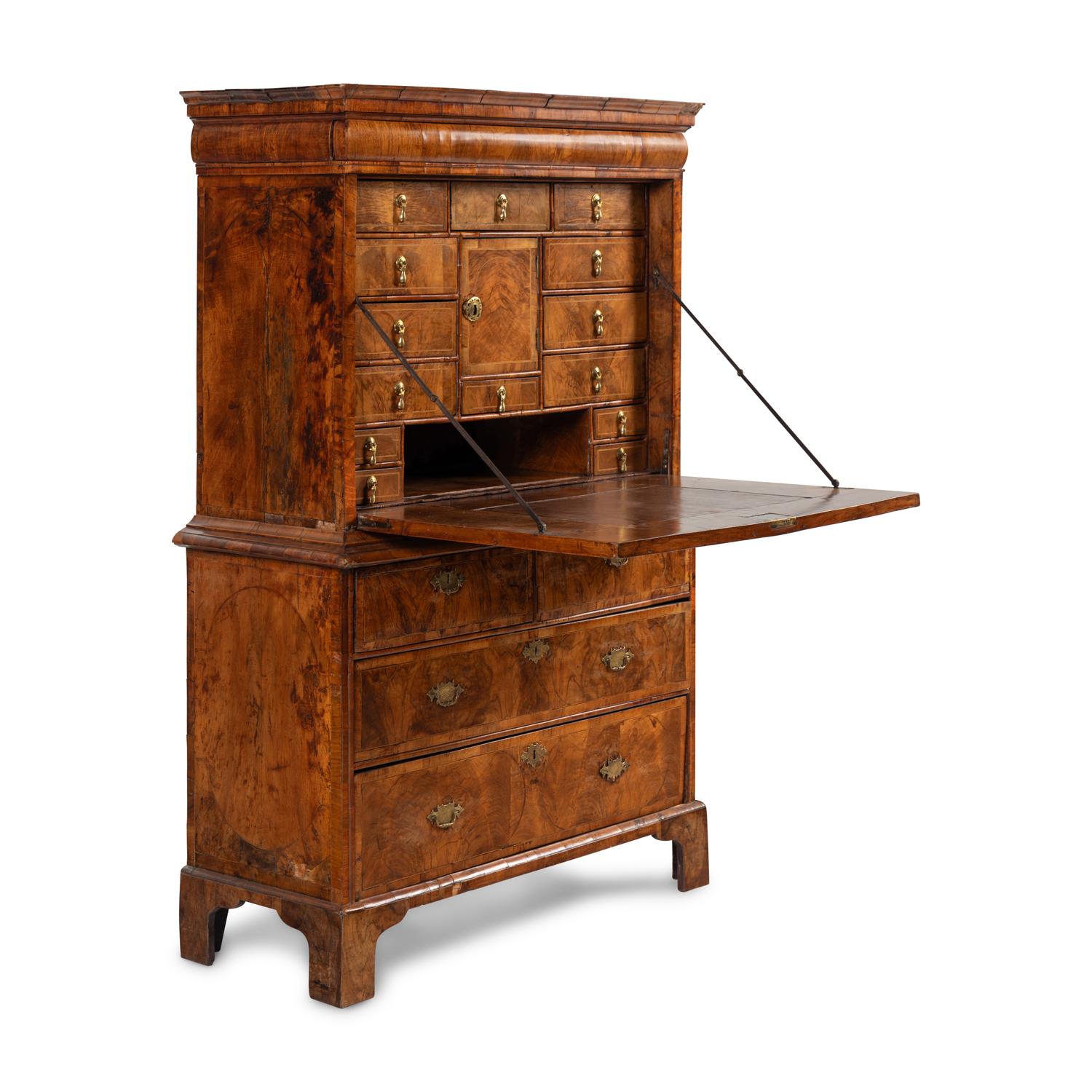 A Queen Anne Walnut Fall-Front Bureau