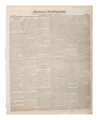[MORMONS]. National Intelligencer . Coverage of the death of Mormon leader Joseph Smith.
