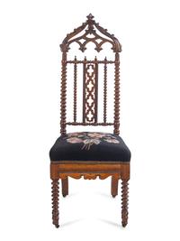 A Gothic Revival Oak Side Chair