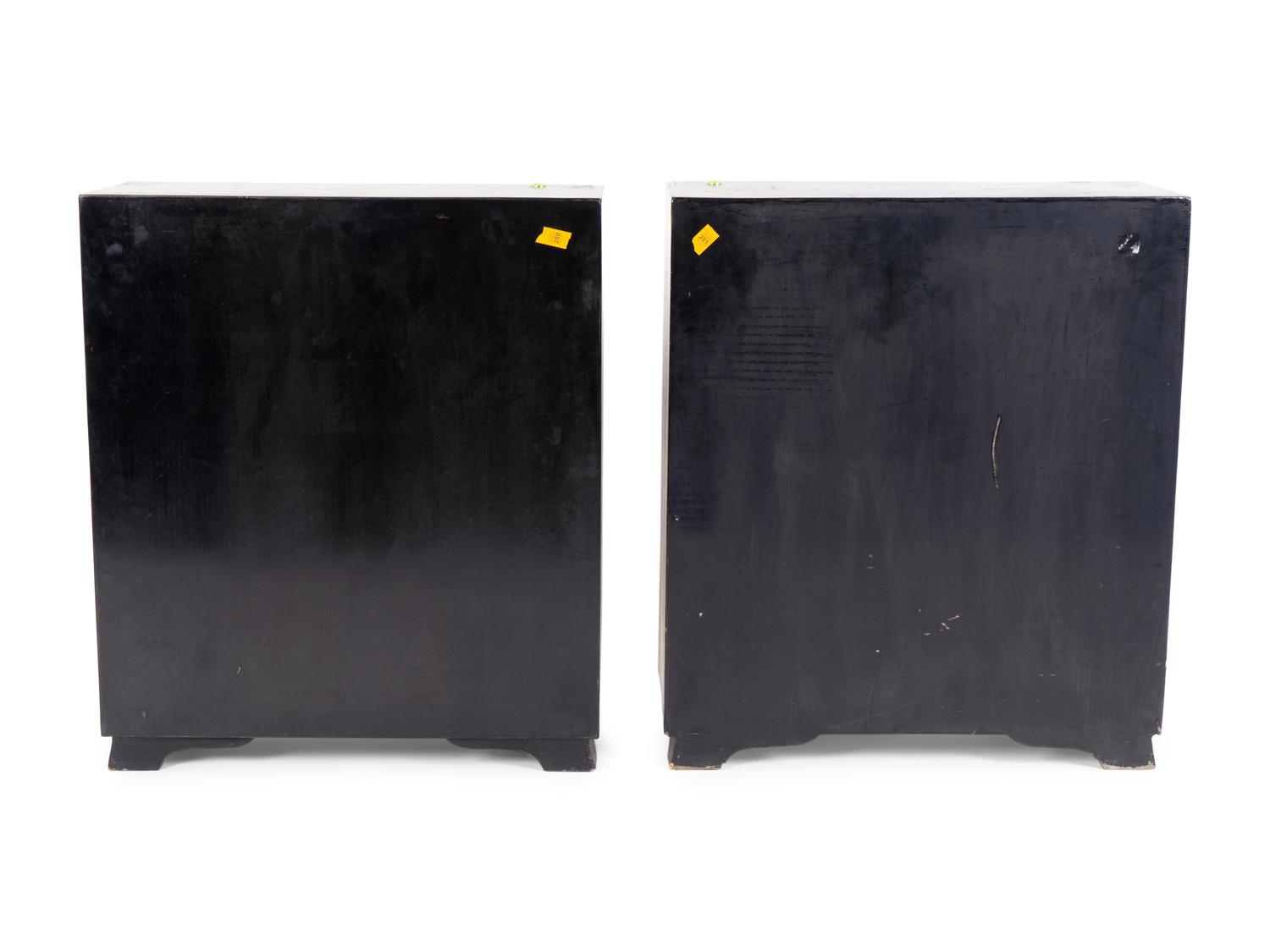 A Pair of Chinese Black and Gilt Lacquer Diminutive Apothecary Cabinets — 20TH CENTURY