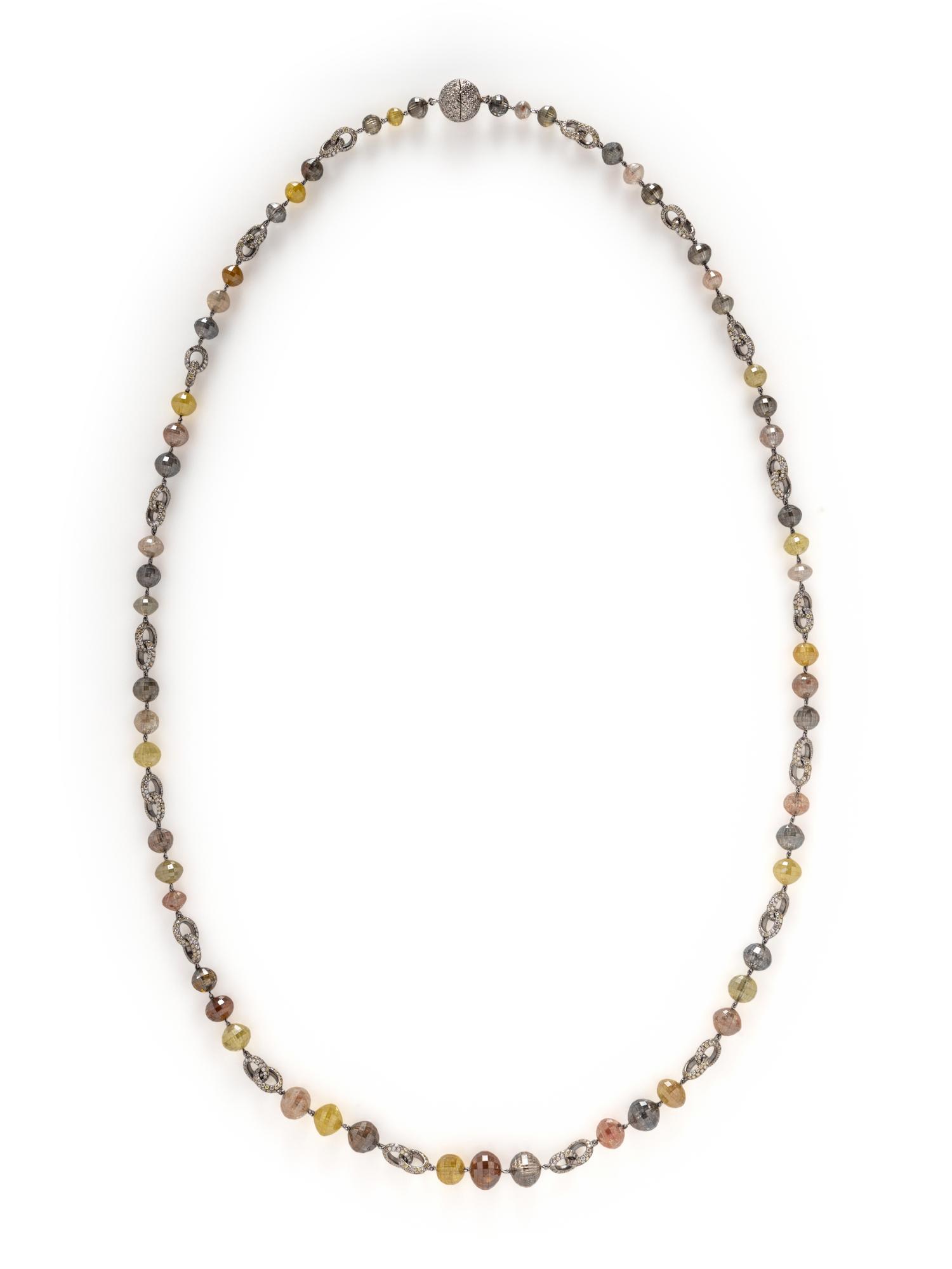 MULTICOLOR DIAMOND BEAD NECKLACE