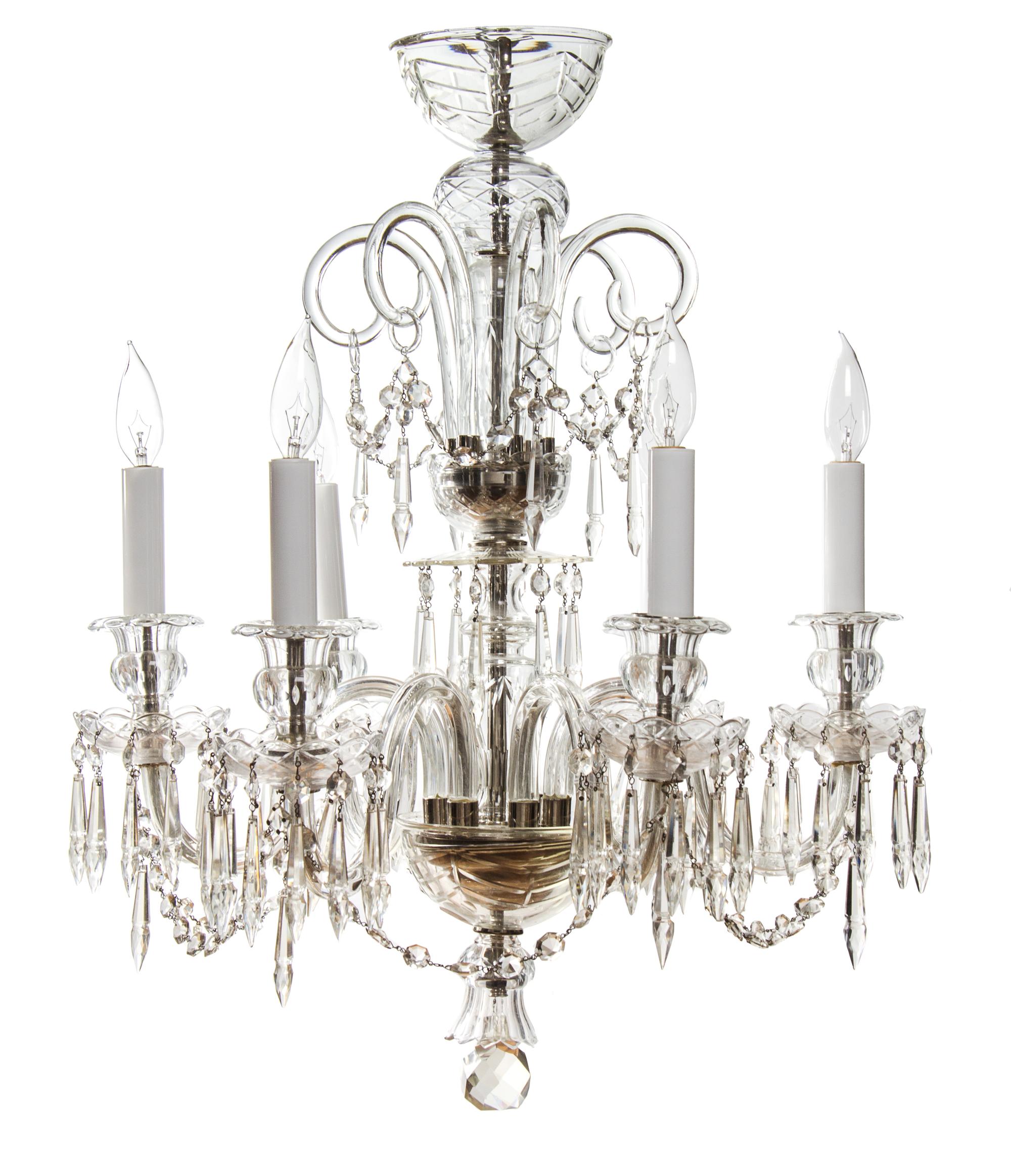 An American Cut Glass Six-Light Chandelier Height 27 x diameter 22 inches. — EDWARD F. CALDWELL & CO., NEW YORK, EARLY 20TH CENTURY