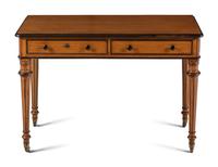 An English Satinwood and Parcel-Ebonized Dressing Table