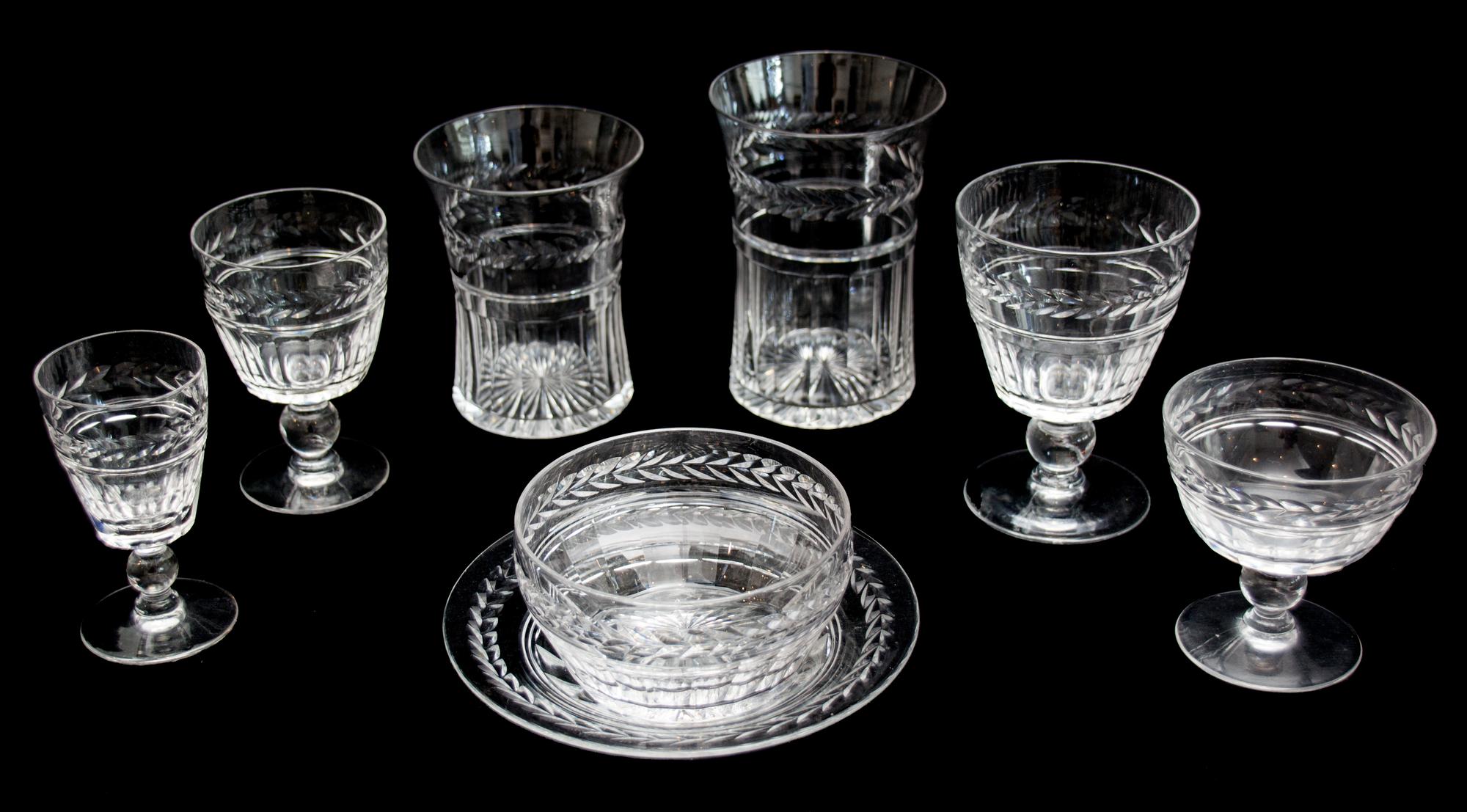 A Collection of Crystal Barware Height of tallest 5 1/4 inches.