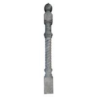A Set of 4 American Cast Iron Posts 5.5" W x 5.5" D x 44" H, 5.5" W x 5.5" D x 45" H, 4" W x 4" D x 43" H, 5" W x 5" D x 44" H — United States, 20th Century