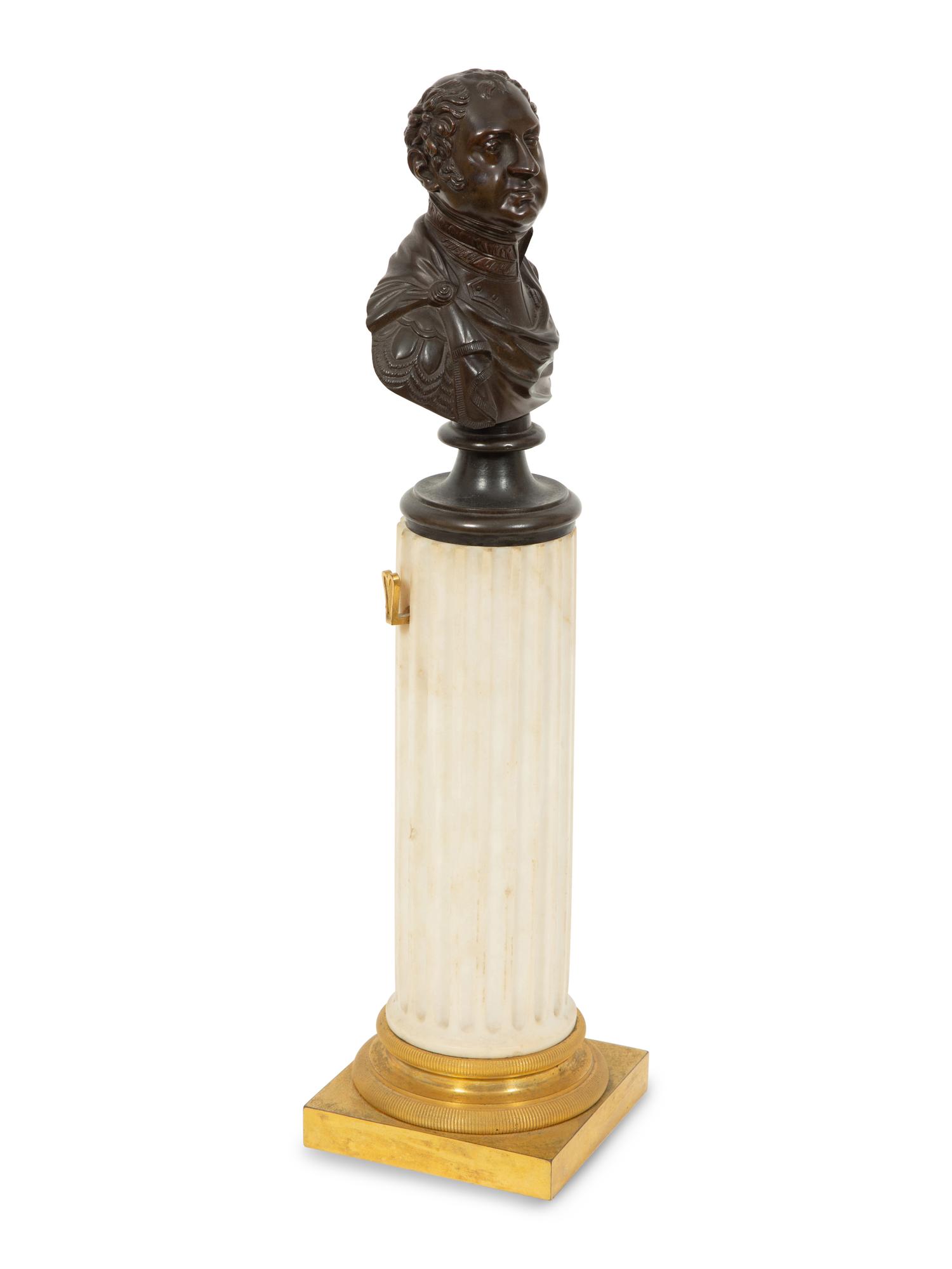 An English Gilt and Patinated Bronze and Marble Pocket Watch Stand
