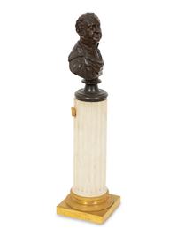 An English Gilt and Patinated Bronze and Marble Pocket Watch Stand