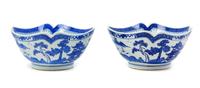 A Pair of Chinese Export Blue and White Porcelain Bowls