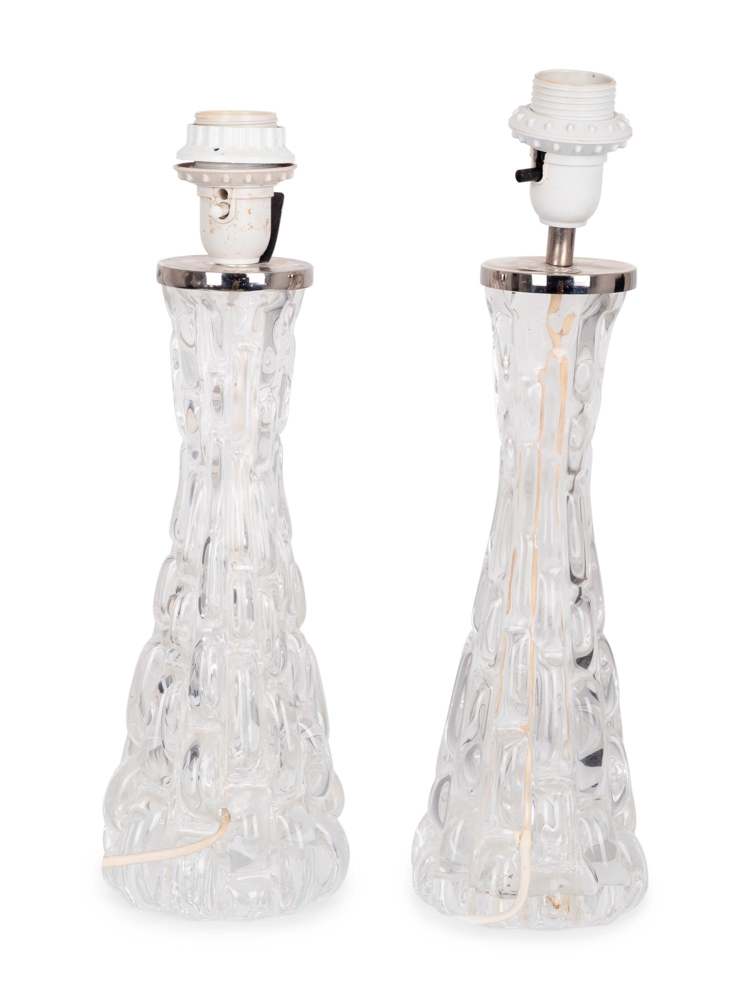 Pair of Table Lamps, c. 1965 Orrefors, Sweden