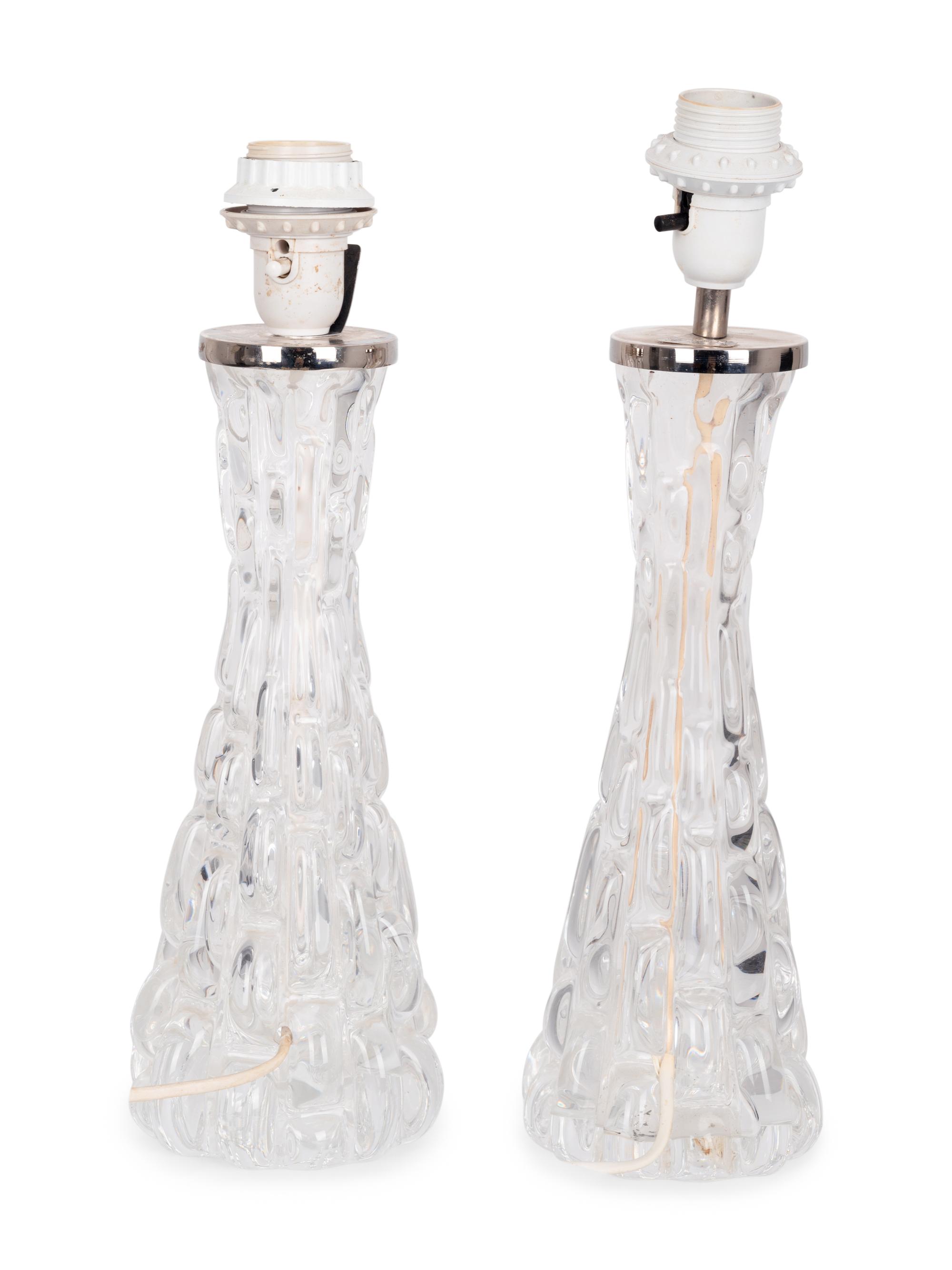 Pair of Table Lamps, c. 1965 Orrefors, Sweden