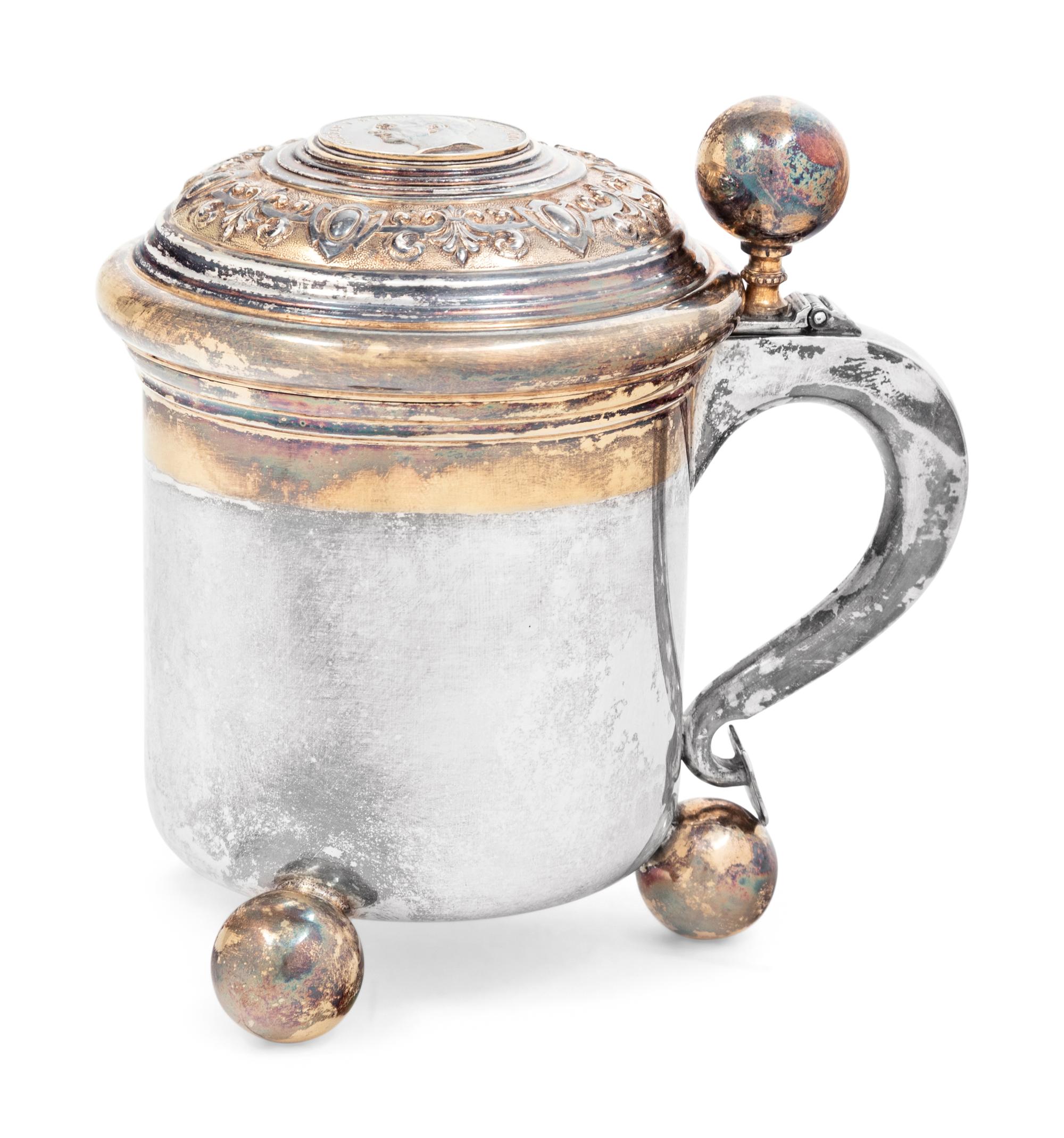 A Swedish Silver Coin-Inset Tankard