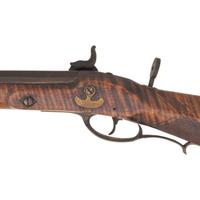 Full Stock Kentucky Long Rifle with Peep Sight by H. McClallen of New York