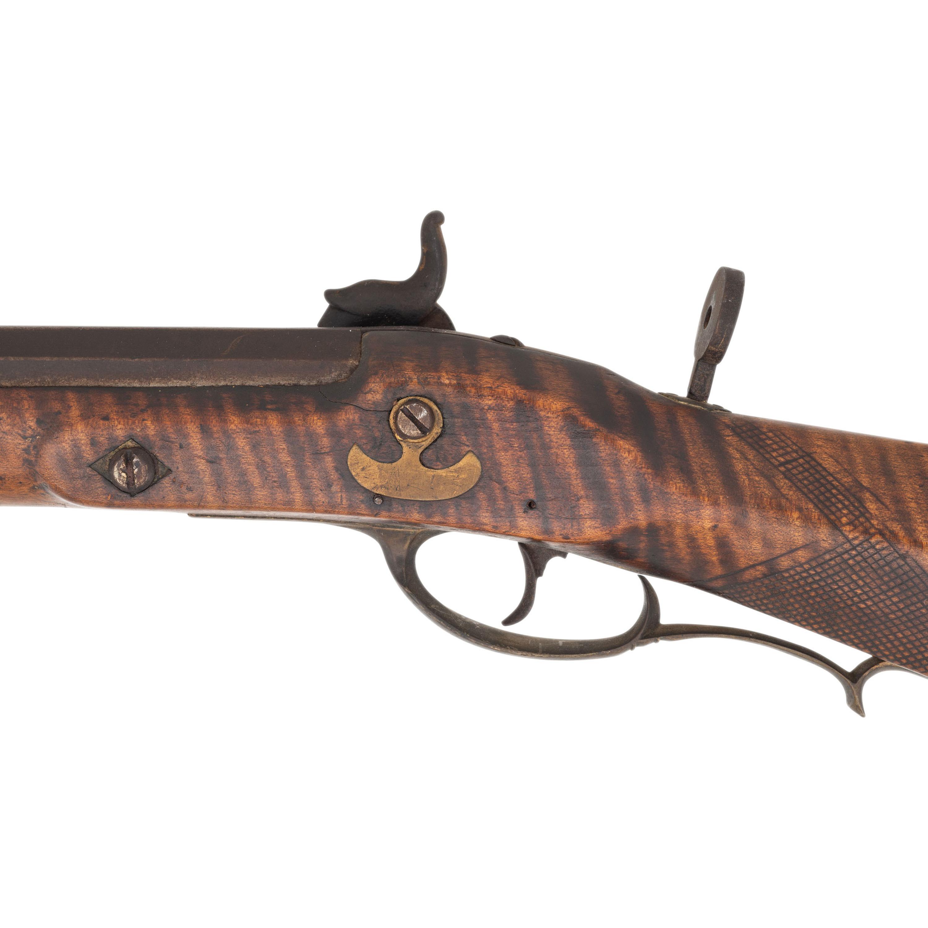 Full Stock Kentucky Long Rifle with Peep Sight by H. McClallen of New York