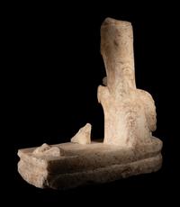 A Roman Marble Sculpture Base with a Ram