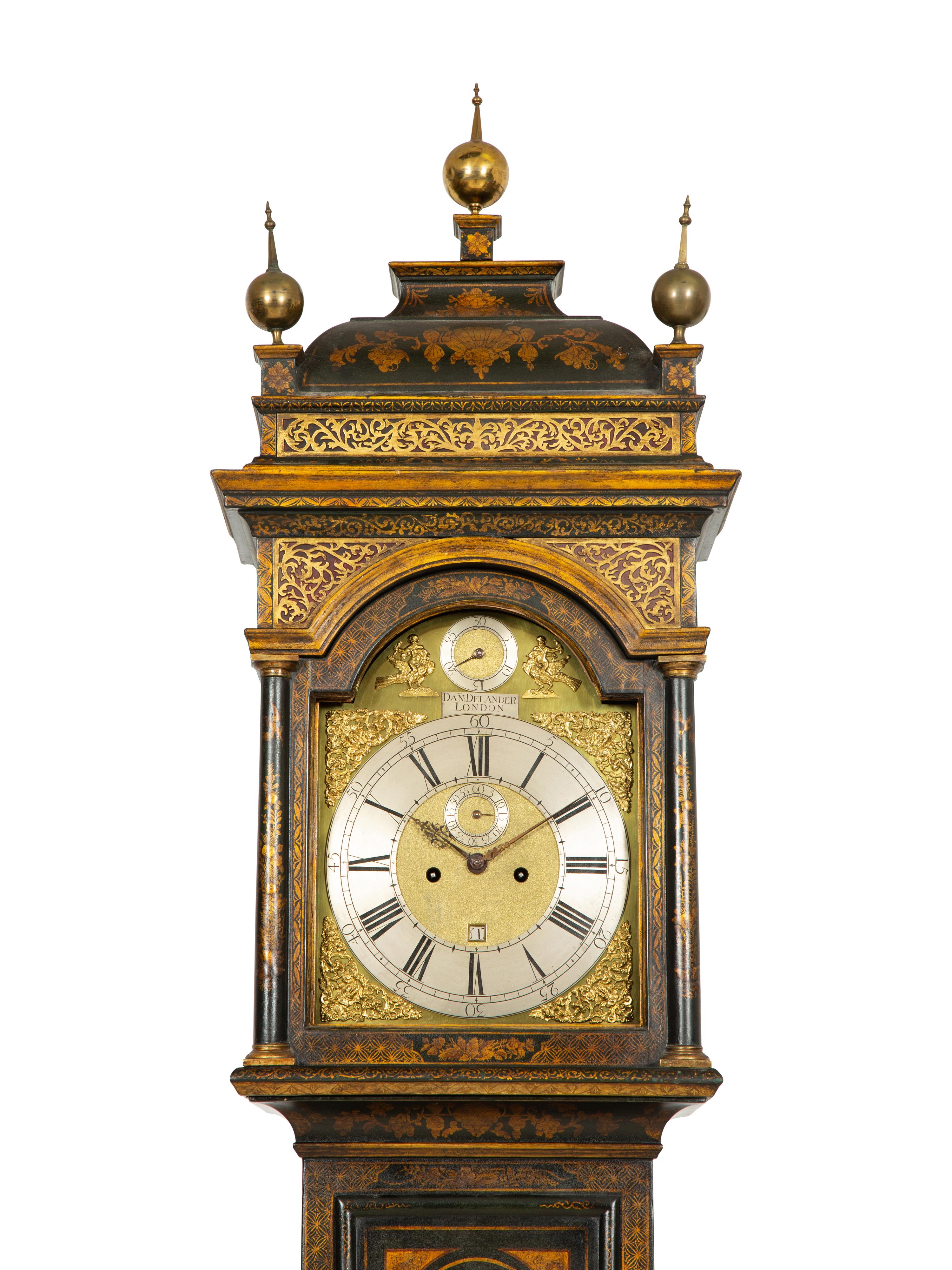 A George I Green Japanned Longcase Clock